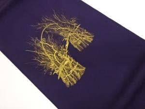 塩瀬金彩草花・枝模様名古屋帯